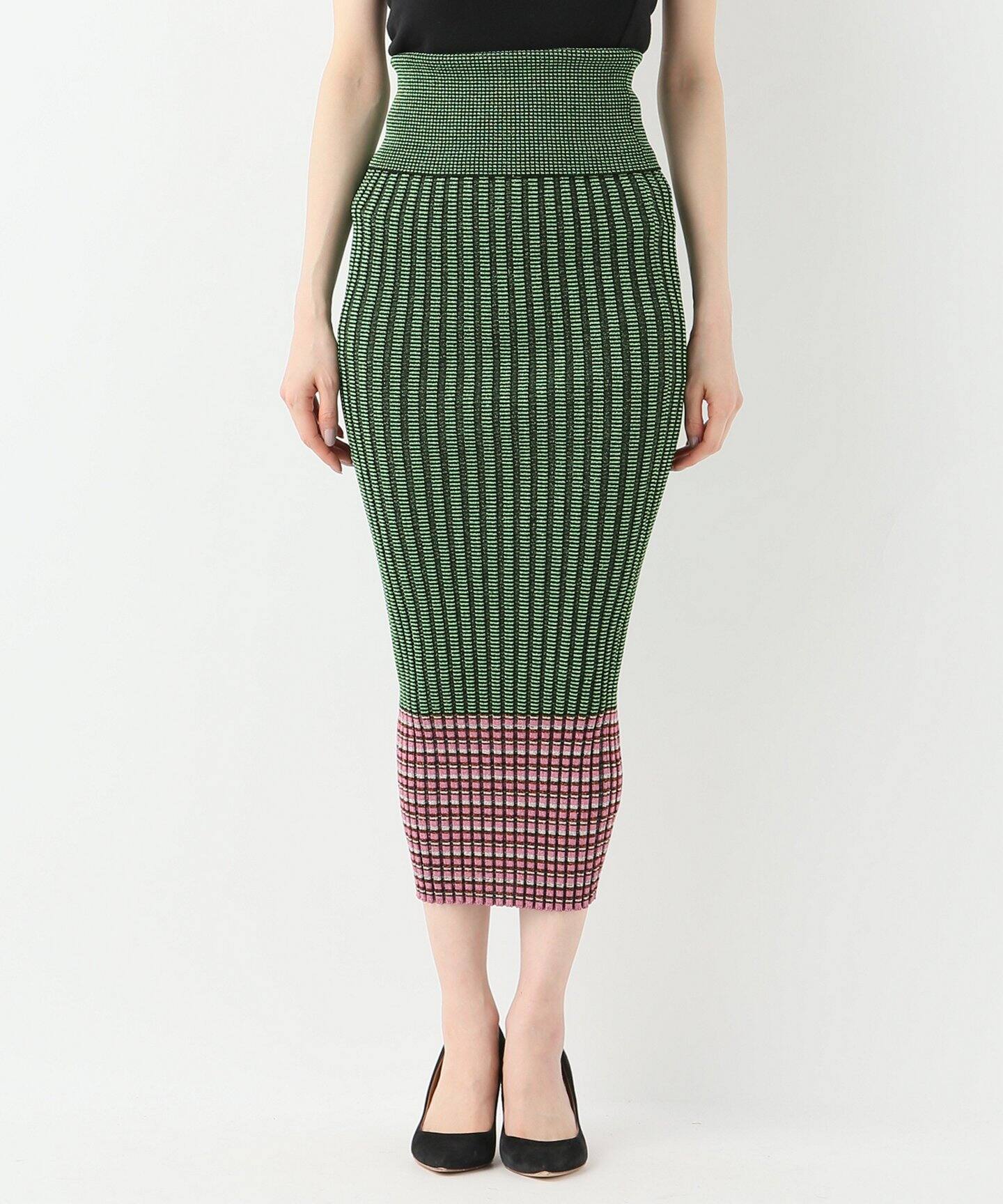 試着のみ未使用エディットフォールルJOURDEN ラメリブタイトスカート 