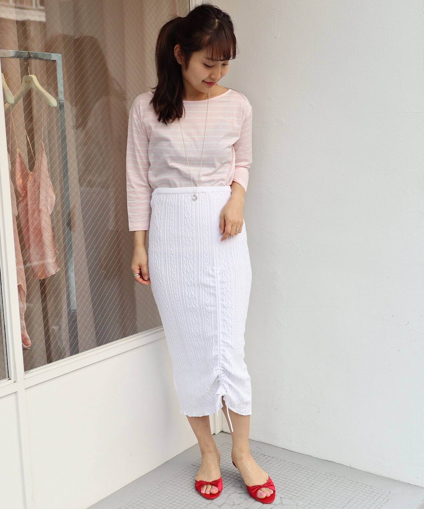 EDIT.FOR LULU シャーリング ギャザー ティアード スカート 34｜スカート 