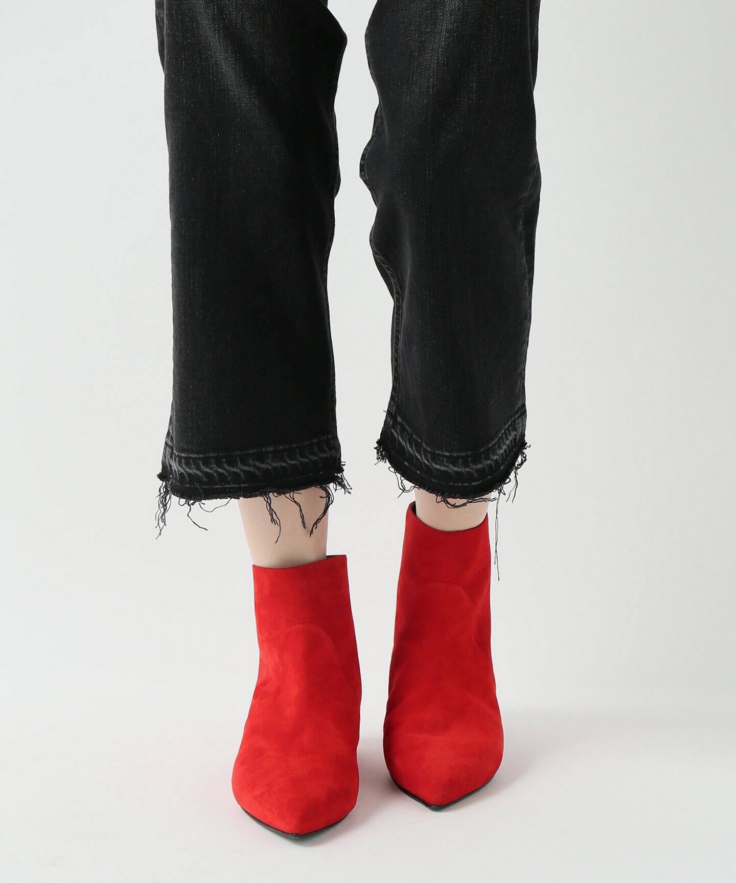 ALUMNAE/アラムナエ】 CLEAN POINTY:フラットブーツ（ロングブーツ  