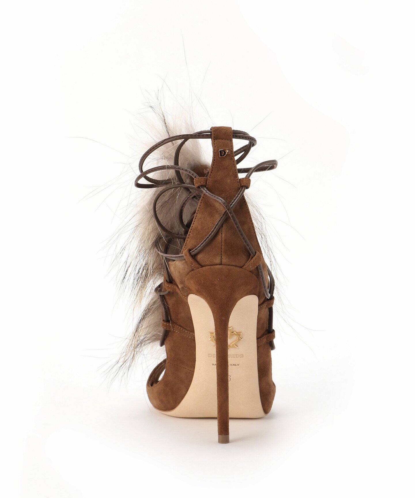◇DSQUARED2 HEEL FUR SANDALS（サンダル）｜L 