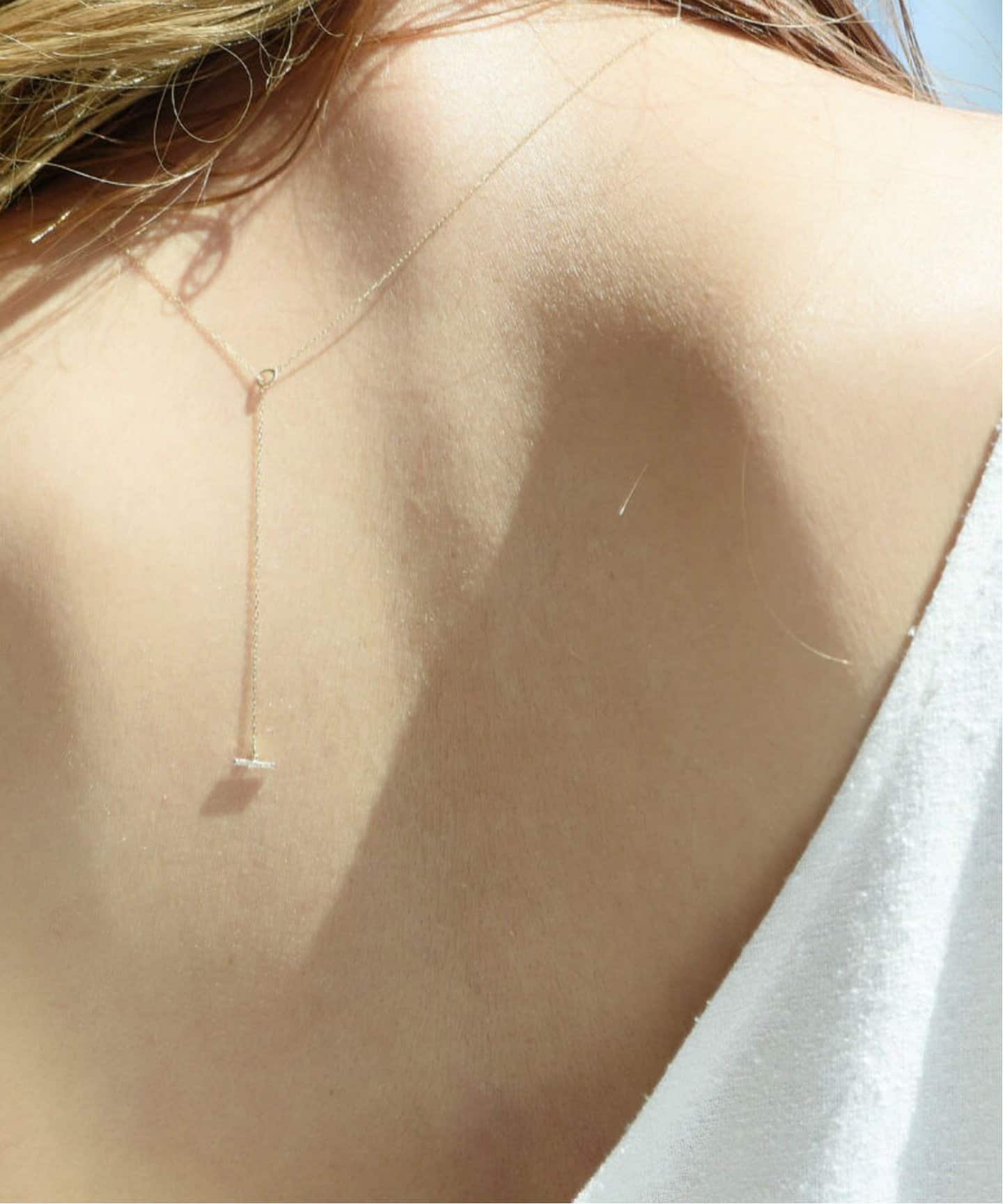 Tバーダイヤライン50cmネックレスK10（ネックレス）｜Lilas（リラ）の