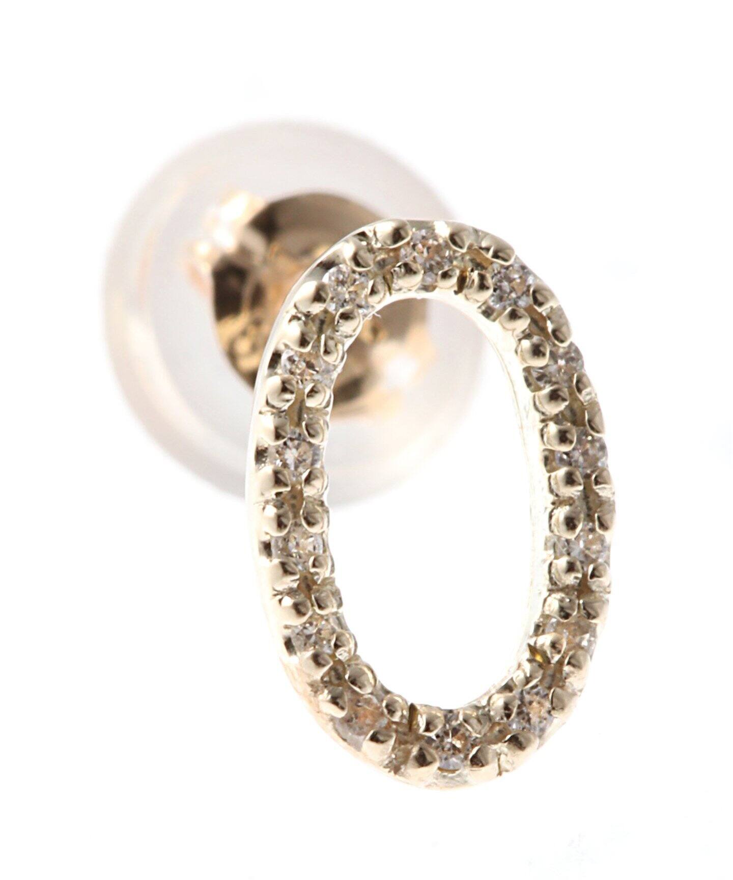 オーバルラインダイヤピアスK10 2P（ピアス（両耳用））｜Lilas（リラ