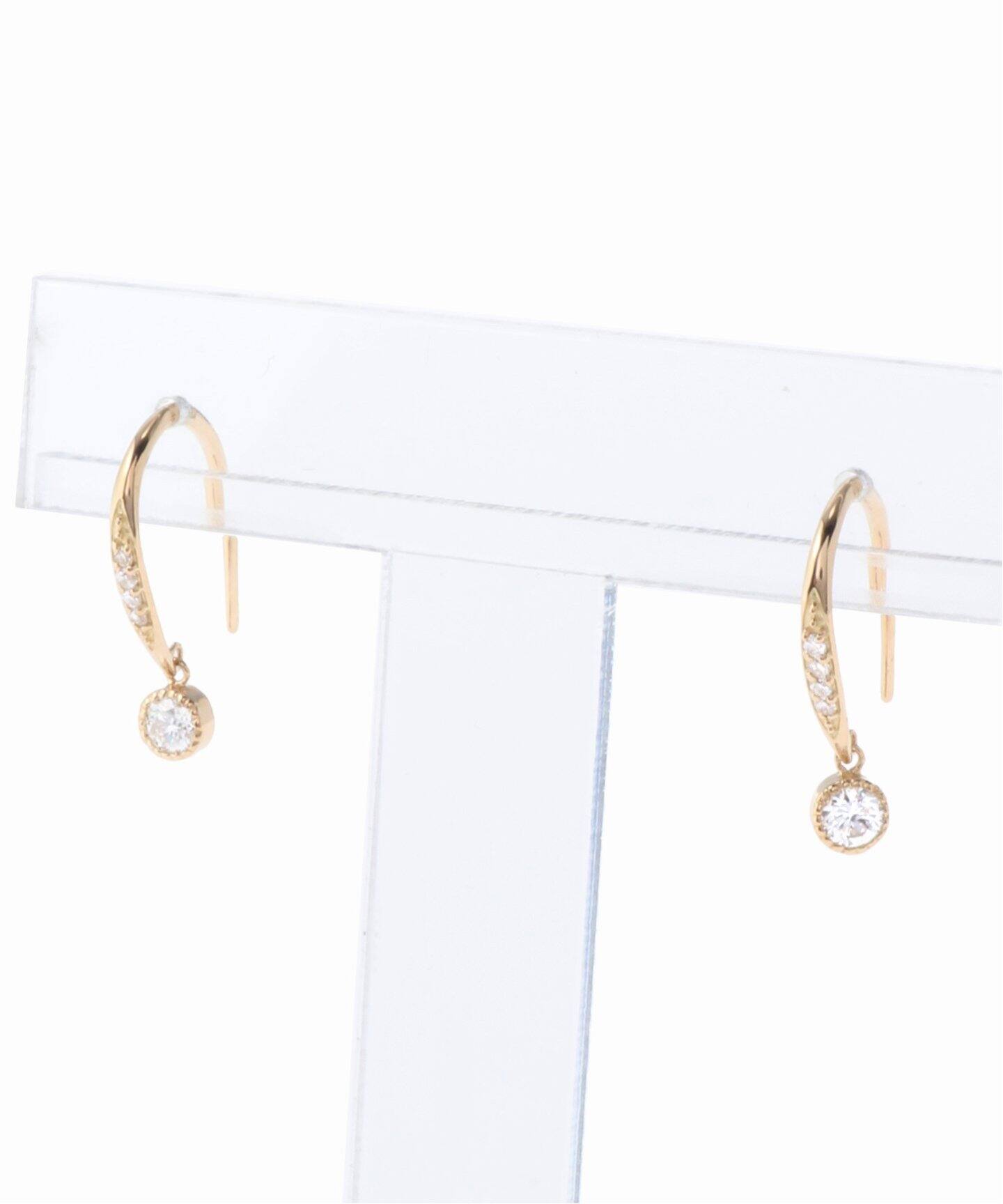 0.24ダイヤフックピアス K18（両耳）（ピアス（両耳用））｜Lilas 