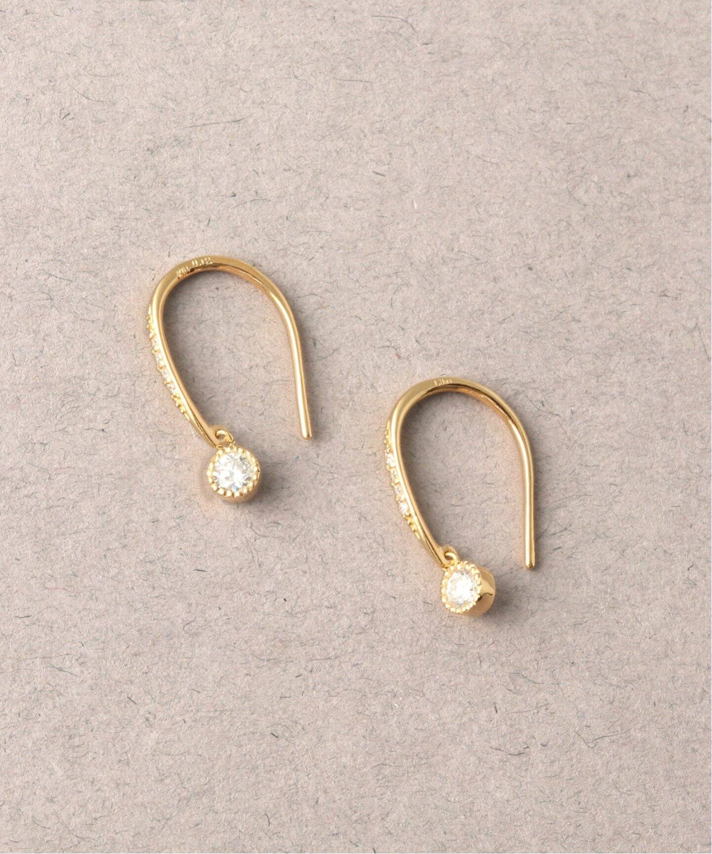 0.24ダイヤフックピアス K18（両耳）（ピアス（両耳用））｜Lilas 