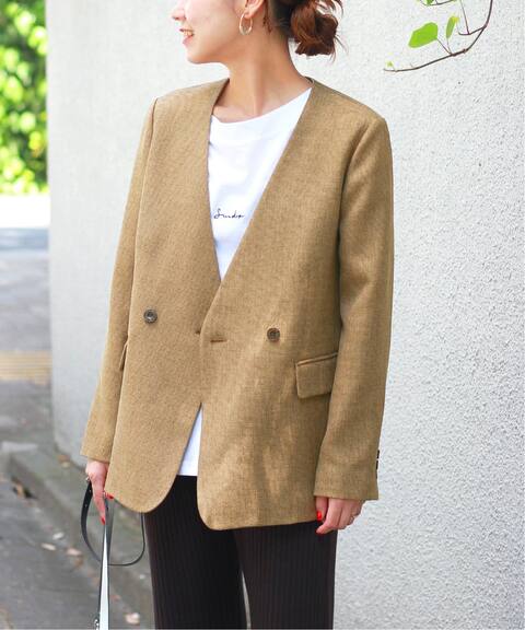 メランジチェックノーカラージャケット Journal Standard Relume ジャーナルスタンダード レリューム 公式のファッション通販 19010462502030 Baycrew S Store