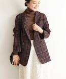 チェックダブルブレストジャケット◆