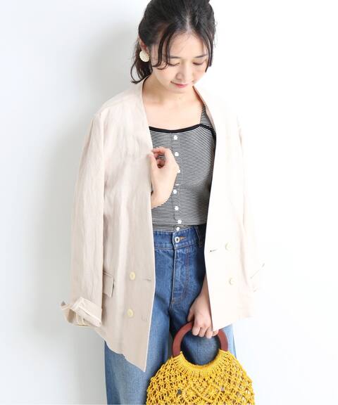 リネンvネック ノーカラージャケット Slobe Iena スローブ イエナ 公式のファッション通販 Baycrew S Store