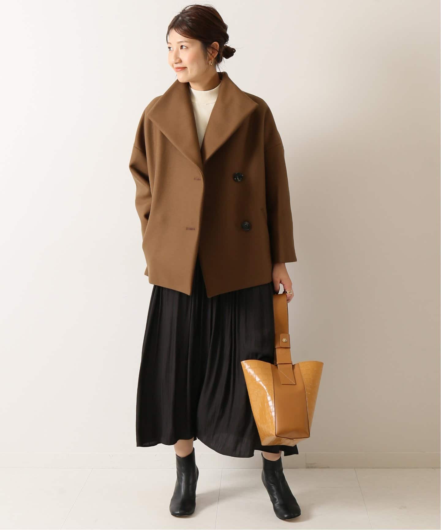 美品 ノーブル Manteco オーバーショートコート