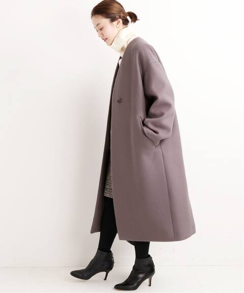 ダブルビーバーノーカラーvネックコート Iena イエナ 公式のファッション通販 19020900508040 Baycrew S Store