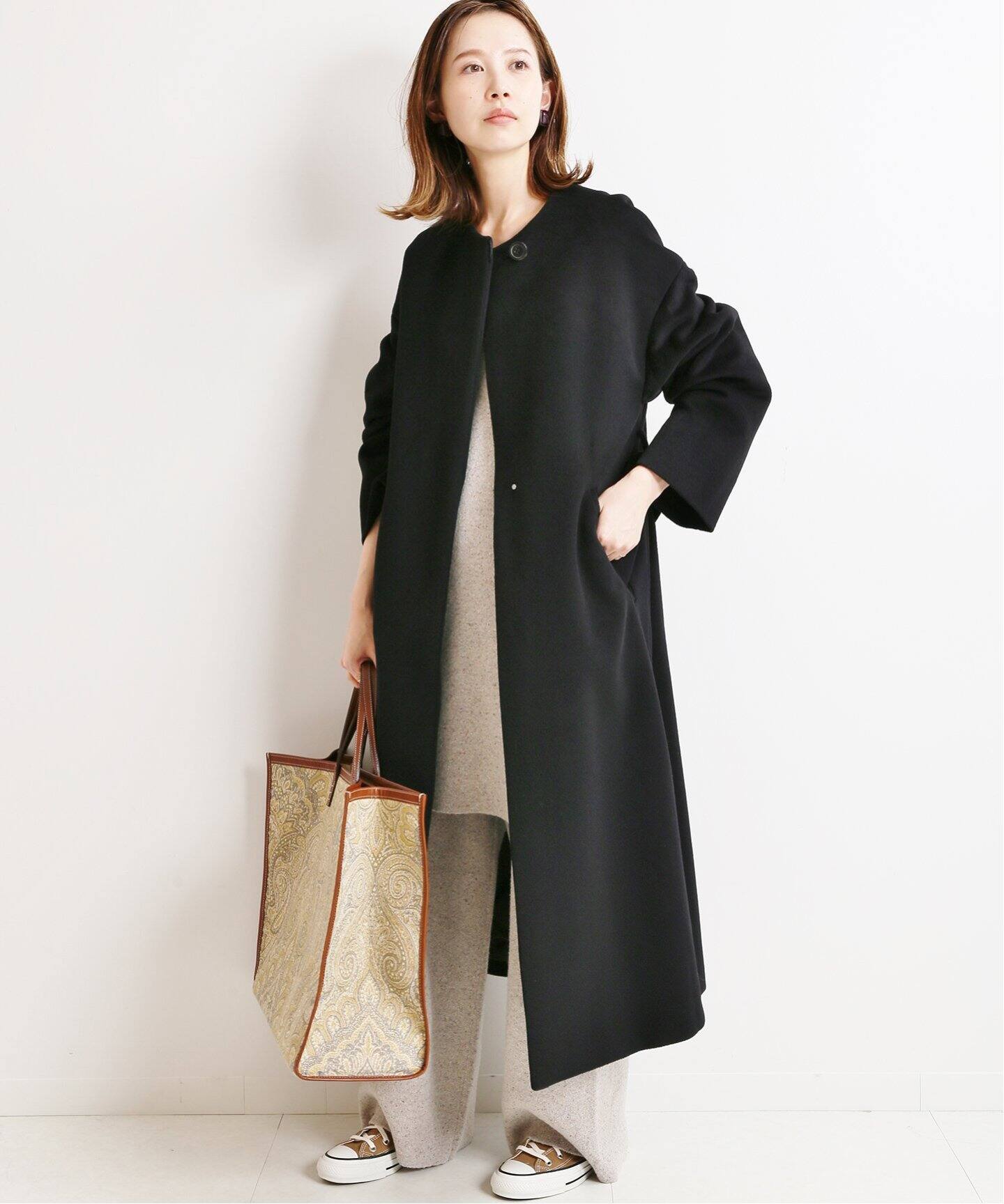 注目ショップ・ブランドのギフト ノーカラーコート 美品!iena ...