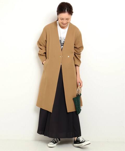 Peダブルクロスvネックノーカラーコート Slobe Iena スローブ イエナ 公式のファッション通販 19020912303030 Baycrew S Store