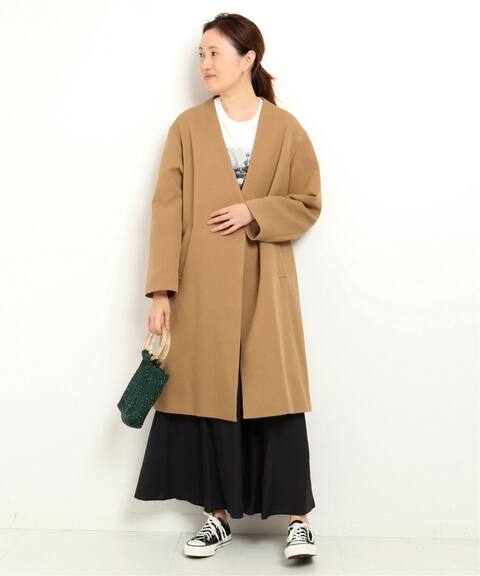 Peダブルクロスvネックノーカラーコート Slobe Iena スローブ イエナ 公式のファッション通販 19020912303030 Baycrew S Store