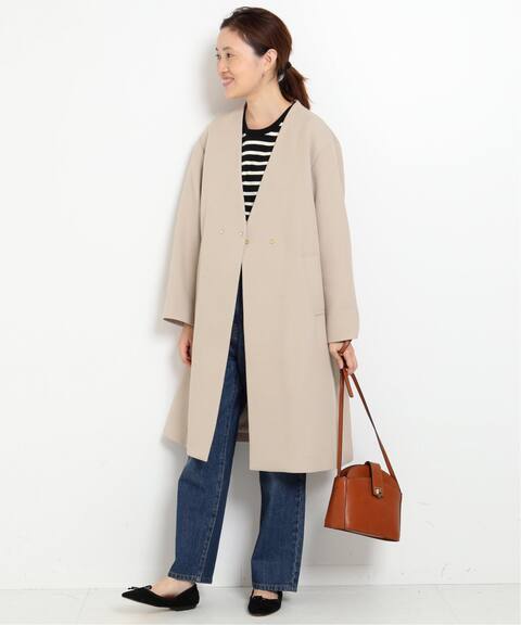 Peダブルクロスvネックノーカラーコート Slobe Iena スローブ イエナ 公式のファッション通販 19020912303030 Baycrew S Store