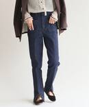 IENA LA BOUCLE 前スリット デニムパンツ◆