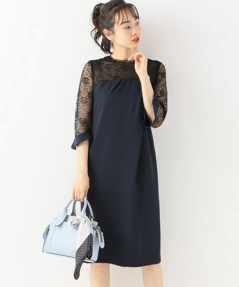 Flicka レースコンビペプラムカフスワンピース La Totalite ラ トータリテ 公式のファッション通販 Baycrew S Store