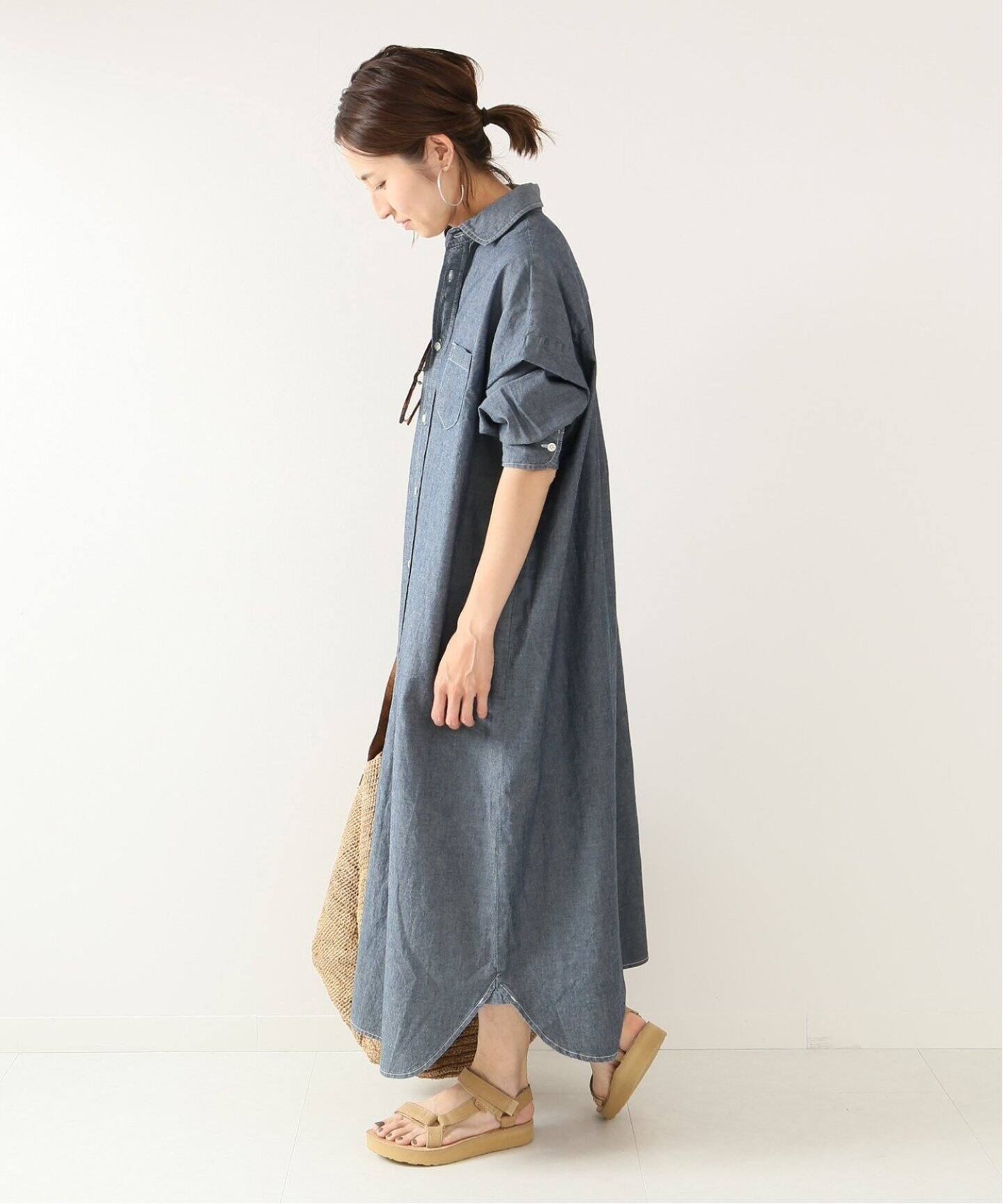 安心の日本製 最終値下げです ダンガリーシャツワンピース 想像を超えての Www Redmarketargentina Com