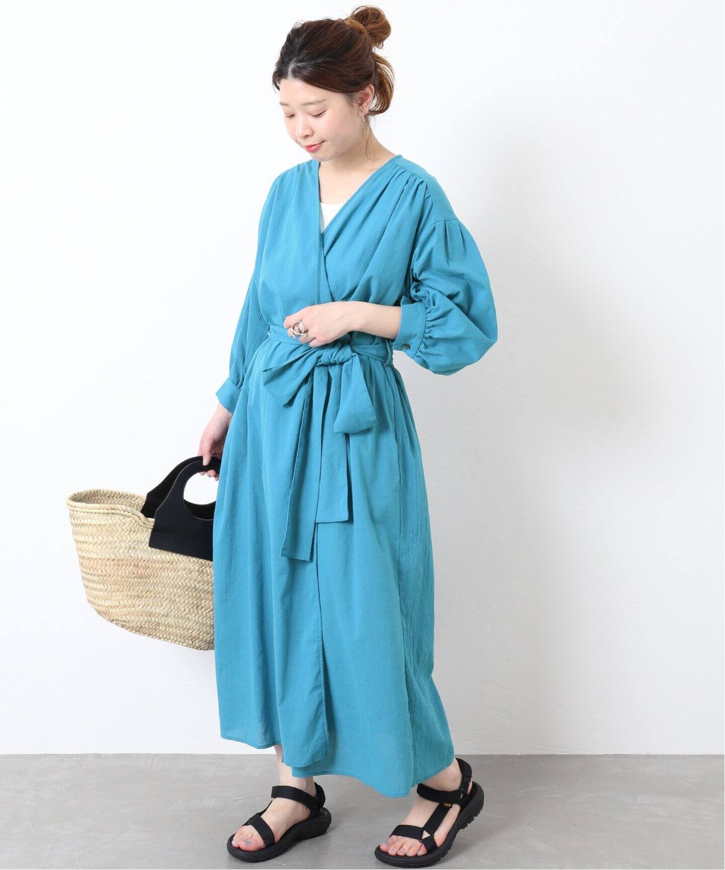 大人気 ジャーナルスタンダード 揚柳カシュクールワンピース ロングワンピース マキシワンピース