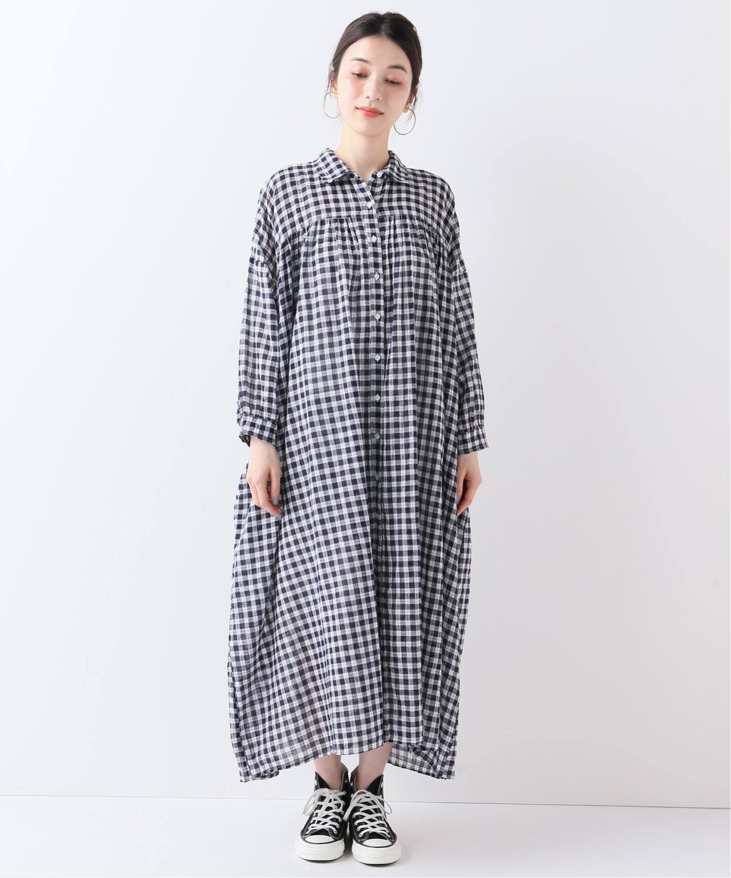 初回限定 Soil ソイル ワンピース シャツ ロング ギャザー 総柄 ドット ウール グレー 灰色 T レディース K2954 還元祭 Arnabmobility Com