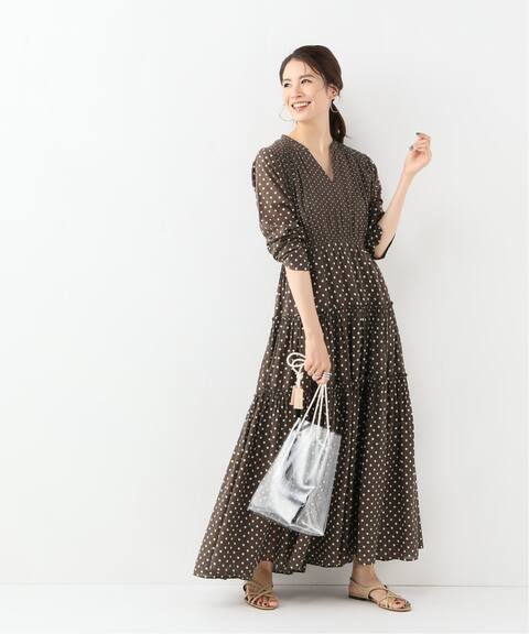 Ne Quittez Pas ヌキテパ Cotton Dot ギャザーロングワンピース Iena イエナ 公式のファッション通販 Baycrew S Store