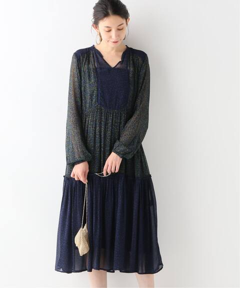 Ne Quittez Pas ヌキテパ レーヨンフラワーmix ギャザードレス Iena イエナ 公式のファッション通販 Baycrew S Store