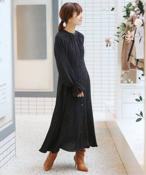 ジンタンドットギャザースリーブワンピース Slobe Iena スローブ イエナ 公式のファッション通販 Baycrew S Store