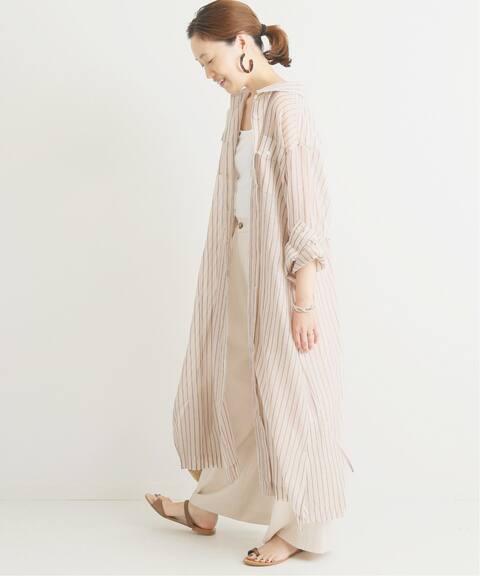 シルク混ストライプロングシャツワンピース Slobe Iena スローブ イエナ 公式のファッション通販 Baycrew S Store