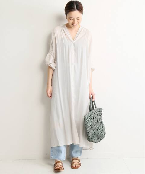 ギャザーロングシャツワンピース Slobe Iena スローブ イエナ 公式のファッション通販 Baycrew S Store