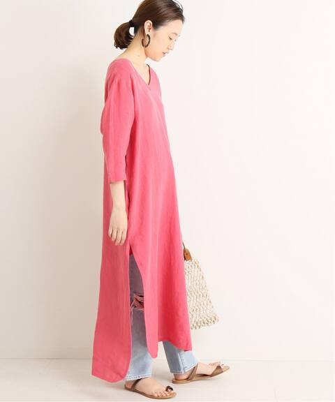 Ater Slobe別注 リネンvネックロングワンピース Slobe Iena スローブ イエナ 公式のファッション通販 Baycrew S Store