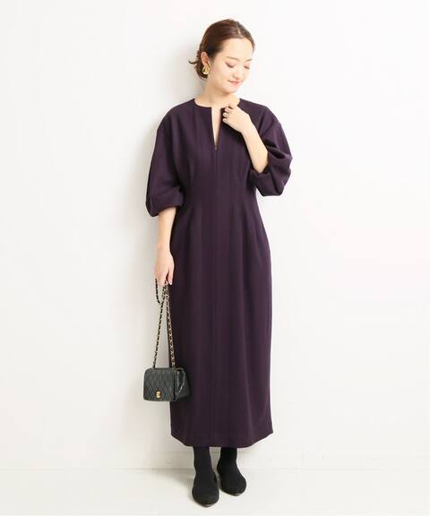 エクラ別注 ウール圧縮スムース ウエストシェイプ パフスリーブワンピース Vermeil Par Iena ヴェルメイユ パー イエナ 公式のファッション通販 Baycrew S Store
