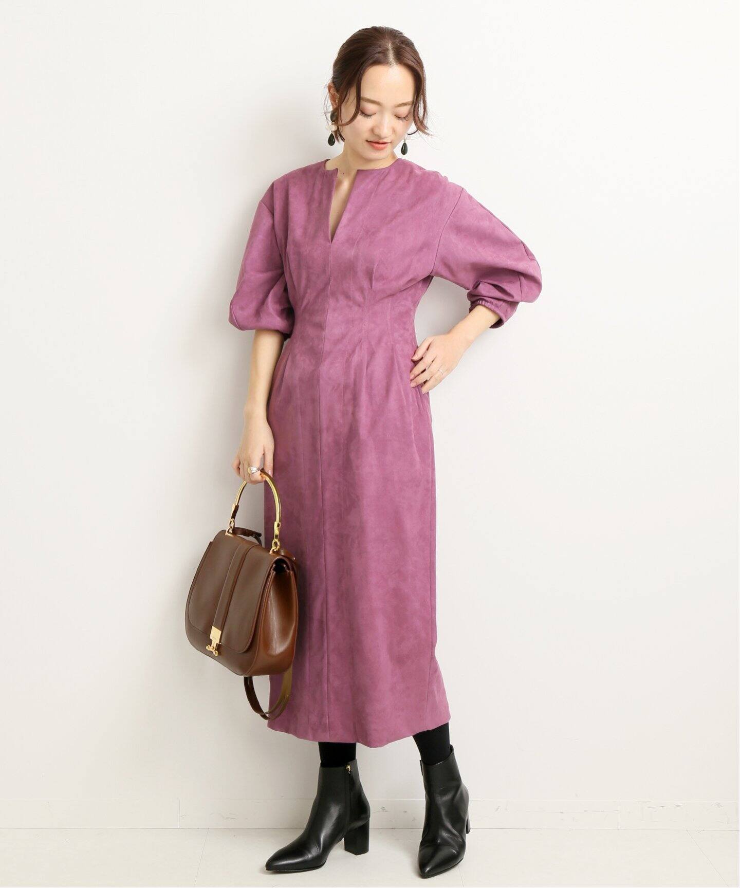 肌触りがいい Vermeil Par Ienaウエストシェイプパフスリーブワンピース 新しいコレクション