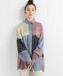 【WALK OF SHAME/ウォーク オブ シェイム】patchwork shirt：シャツ