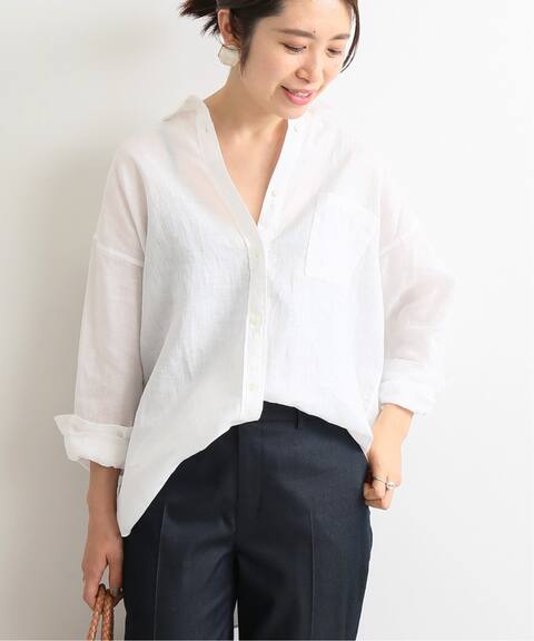 フレンチリネンオーバーシャツ Iena イエナ 公式のファッション