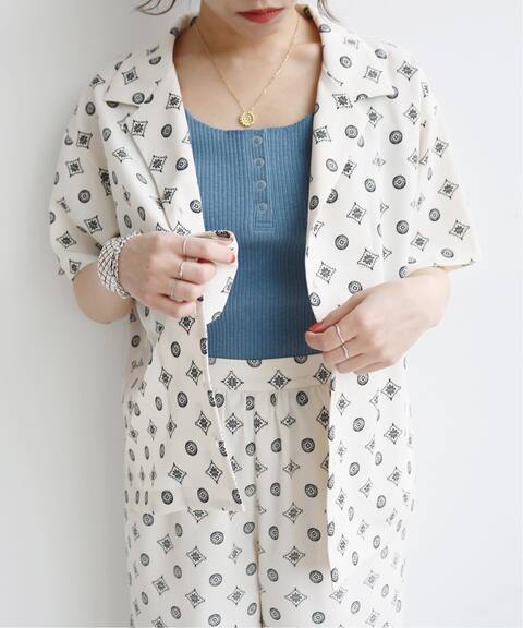 Slobe Citron 小紋柄 開襟シャツ Slobe Iena スローブ イエナ 公式のファッション通販 Baycrew S Store