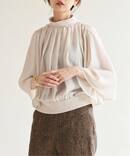 IENA LA BOUCLE ジョーゼット タックハイネックブラウス◆