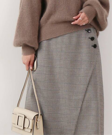 サイドボタンラップスカート チェック Noble ノーブル 公式のファッション通販 Baycrew S Store