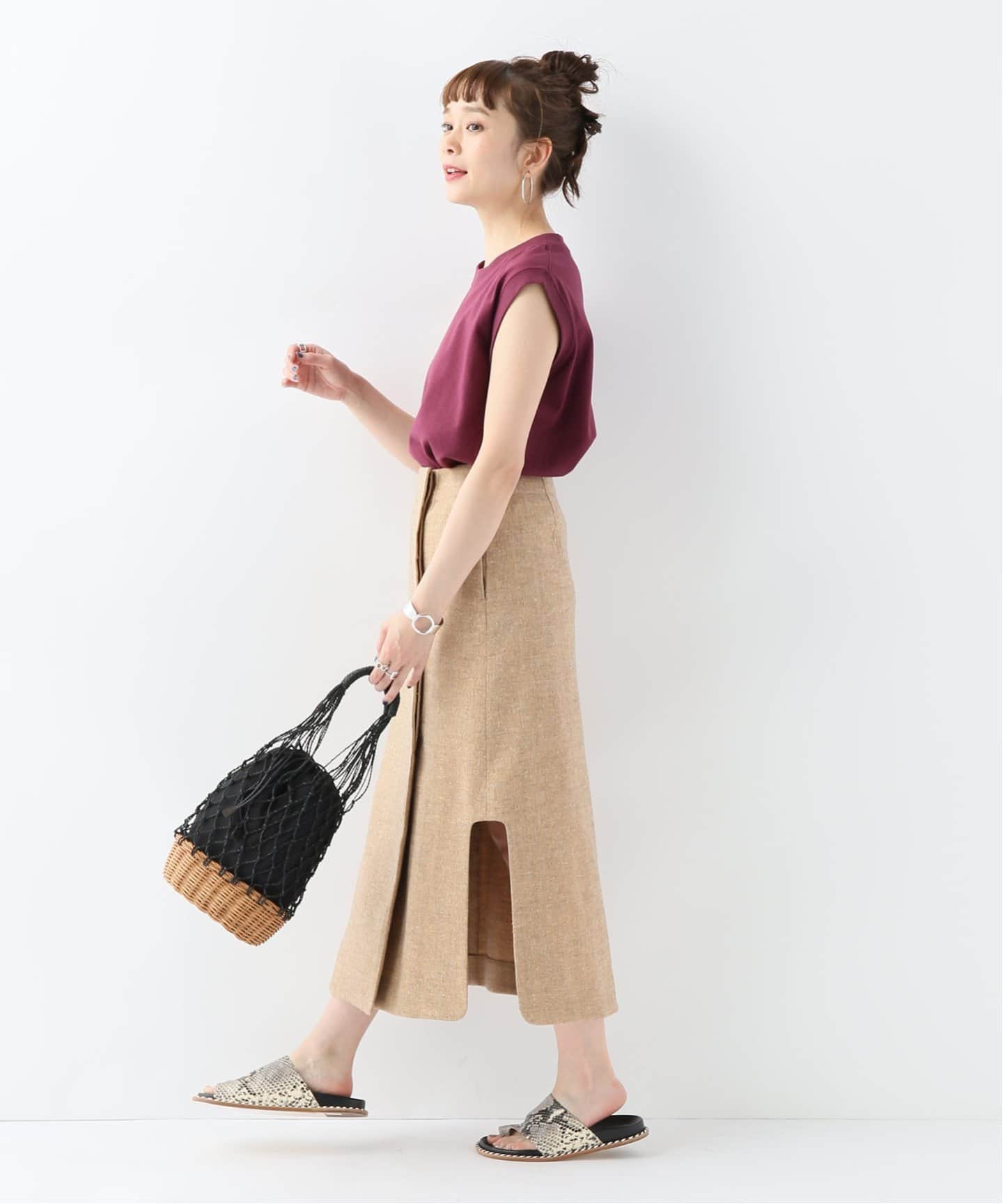 QUWAGI/クワギ】 DRILL SLIT TWEED SKIRT:スカート|JOURNAL STANDARD 半価販売 ジャーナルスタンダード クワギ ロングスカート ロングスカート