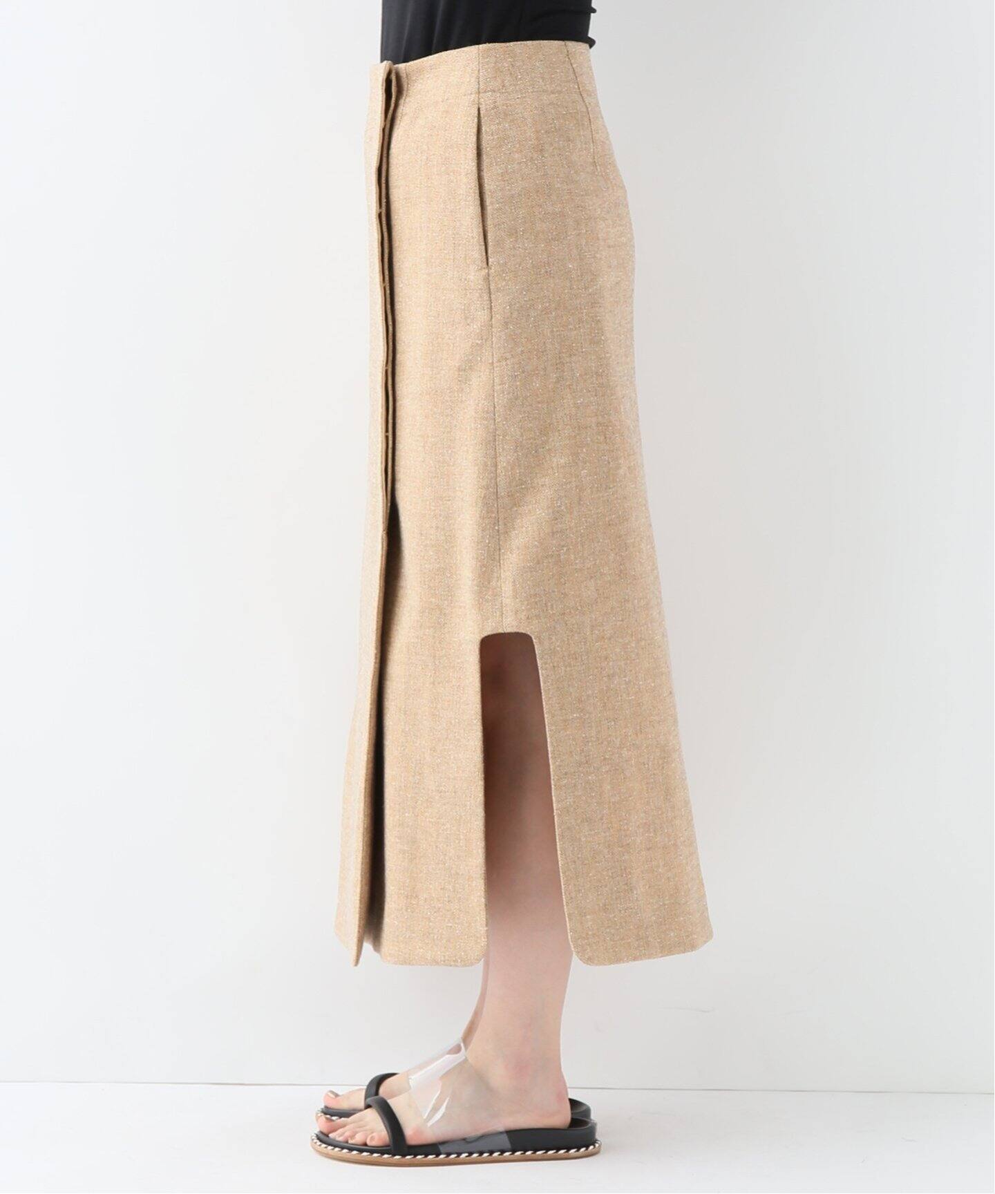 QUWAGI/クワギ】 DRILL SLIT TWEED SKIRT:スカート|JOURNAL STANDARD 半価販売 ジャーナルスタンダード クワギ ロングスカート ロングスカート