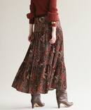 IENA LA BOUCLE ベロアペイズリースカート◆