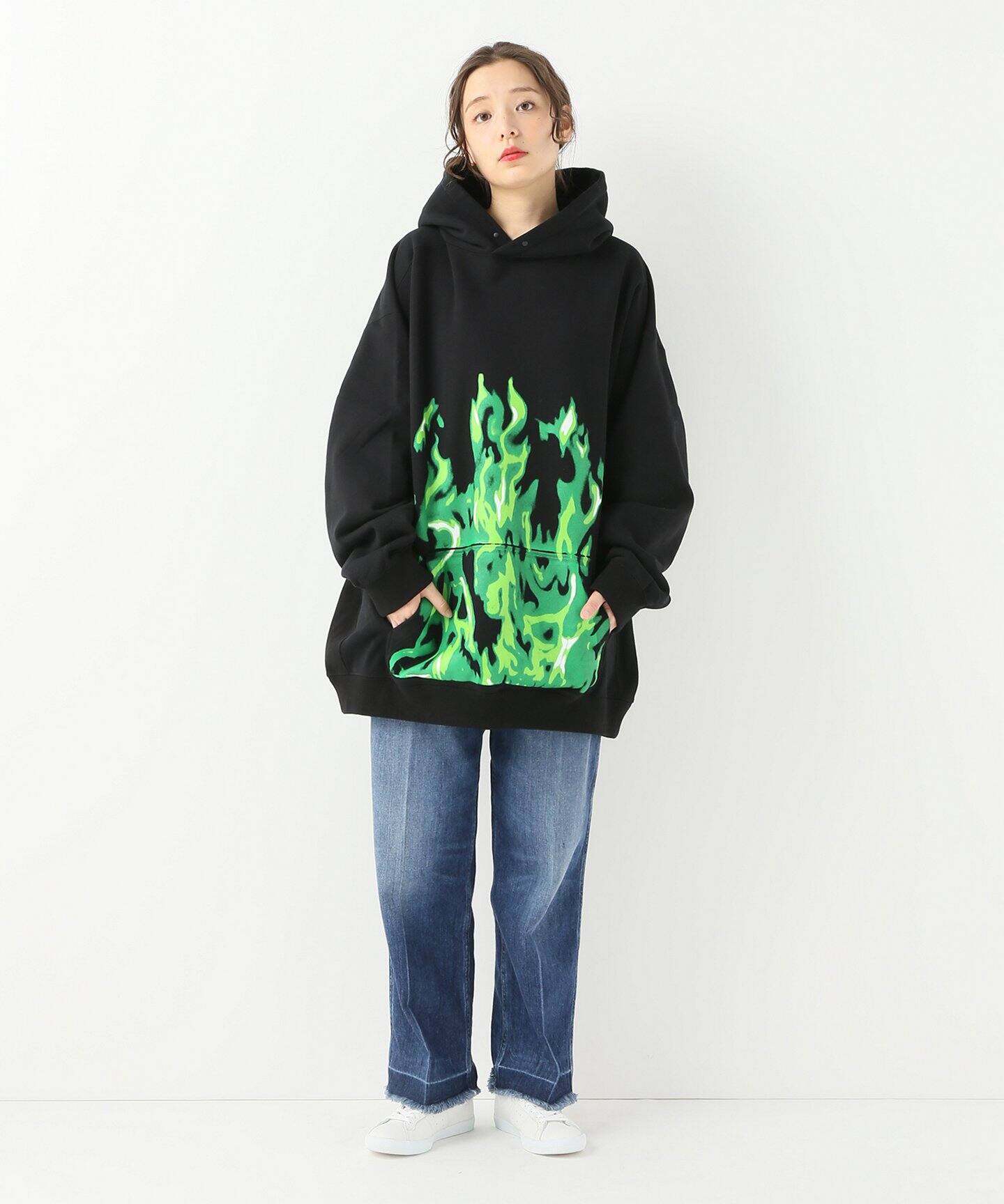 TENDER PERSON FLAME PATTERN HOODIE FOR K|BOICE FROM BAYCREW'S 男女兼用 HOODIE PETTERN FLAME PERSON_ TENDER パーカー