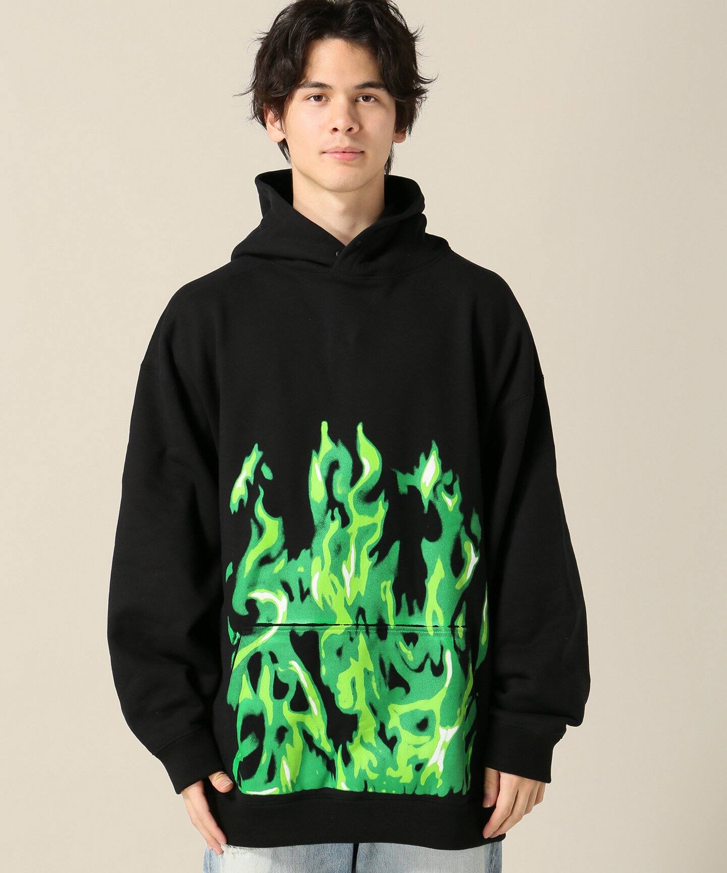 TENDER PERSON FLAME PATTERN HOODIE FOR K|BOICE FROM BAYCREW'S 男女兼用 HOODIE PETTERN FLAME PERSON_ TENDER パーカー