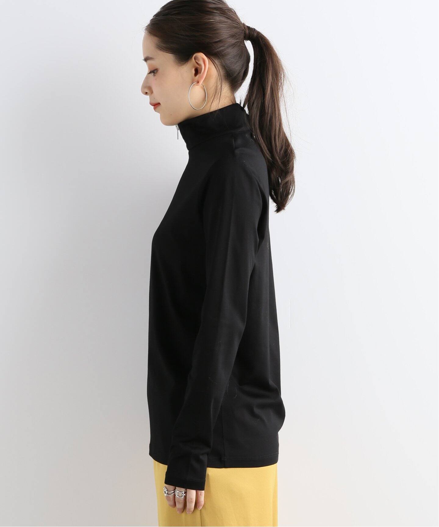 テラ TELA トップス TELA/テラ】HALF ZIP TURTLE TOP:ZIPカットソー（Tシャツ