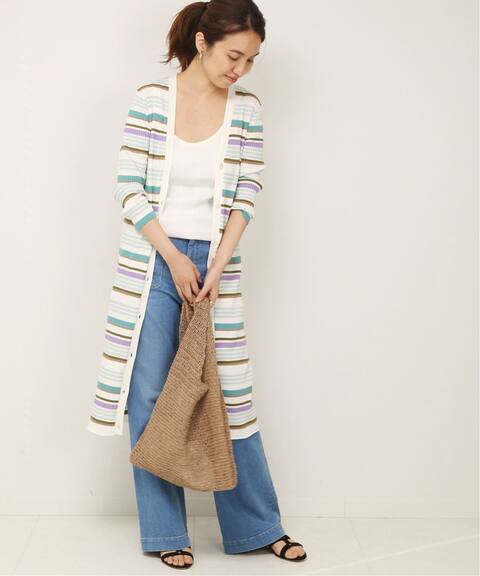 マルチボーダーvネックlong カーディガン Framework フレームワーク 公式のファッション通販 Baycrew S Store