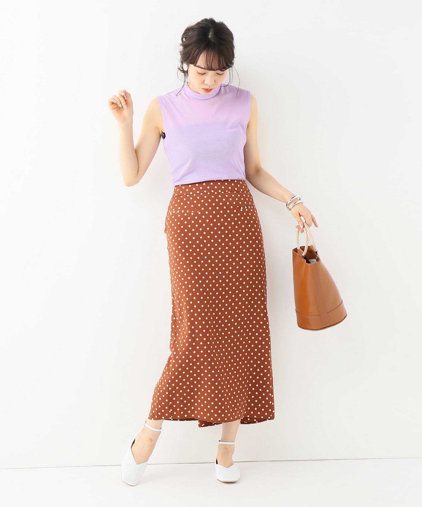 REJINA PYOトップス REJINA PYO】 カラーノースリーブトップス（ニット／セーター