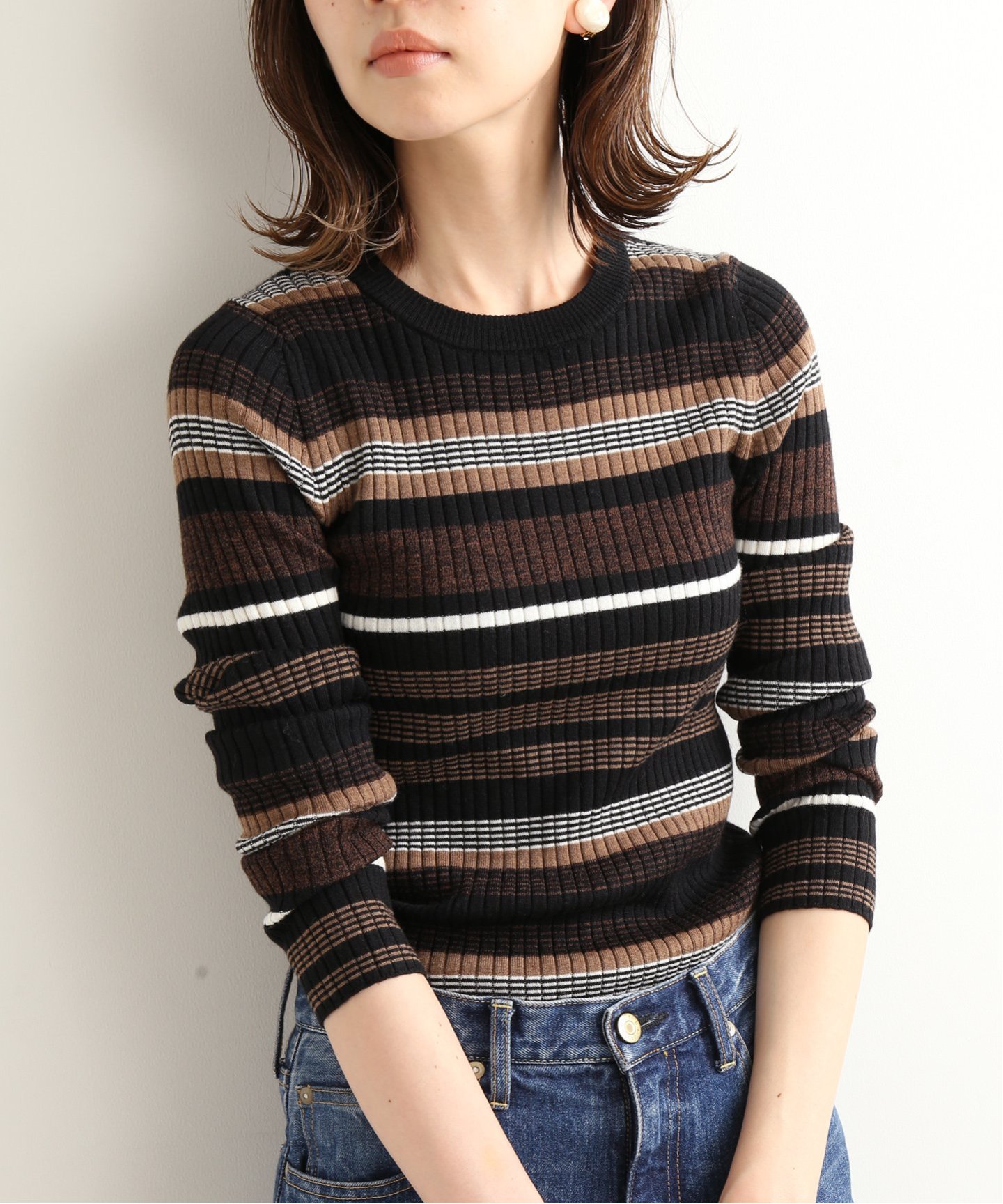 IENA
6x3リブクルーネックプルオーバー◆
¥12,100税込