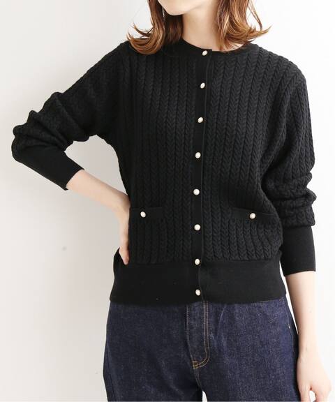 パールボタンミニケーブルクルーカーディガン Iena イエナ 公式のファッション通販 Baycrew S Store