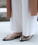 【FABIO RUSCONI】 フラットパンプス(パイソン)◆