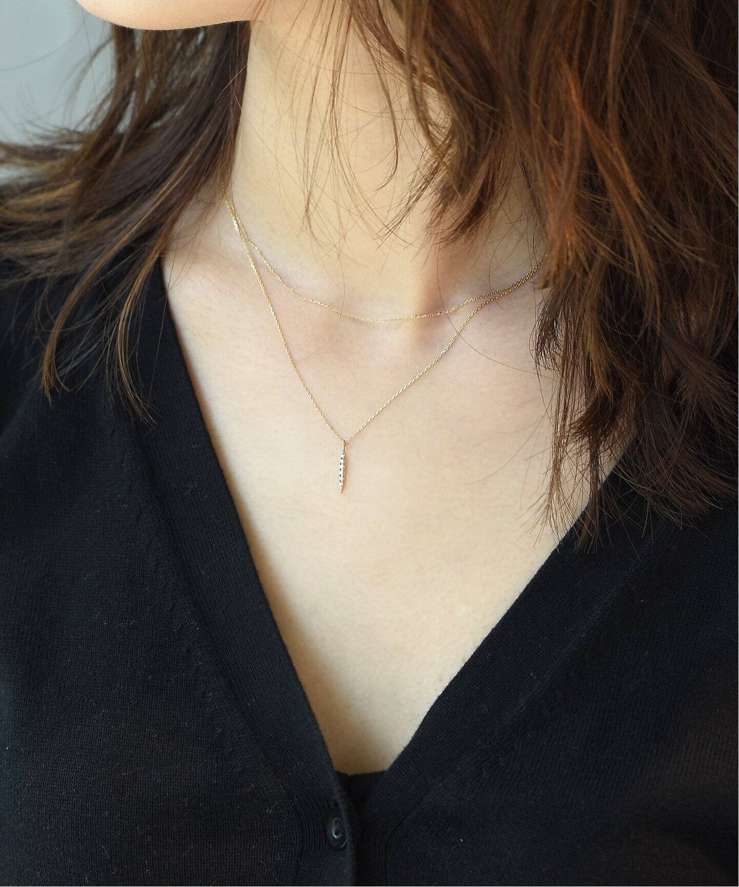 バケットラインダイヤネックレス K10(ネックレス)|Lilas(リラ)の バケットラインダイヤネックレス K10(ネックレス)|Lilas(リラ)の