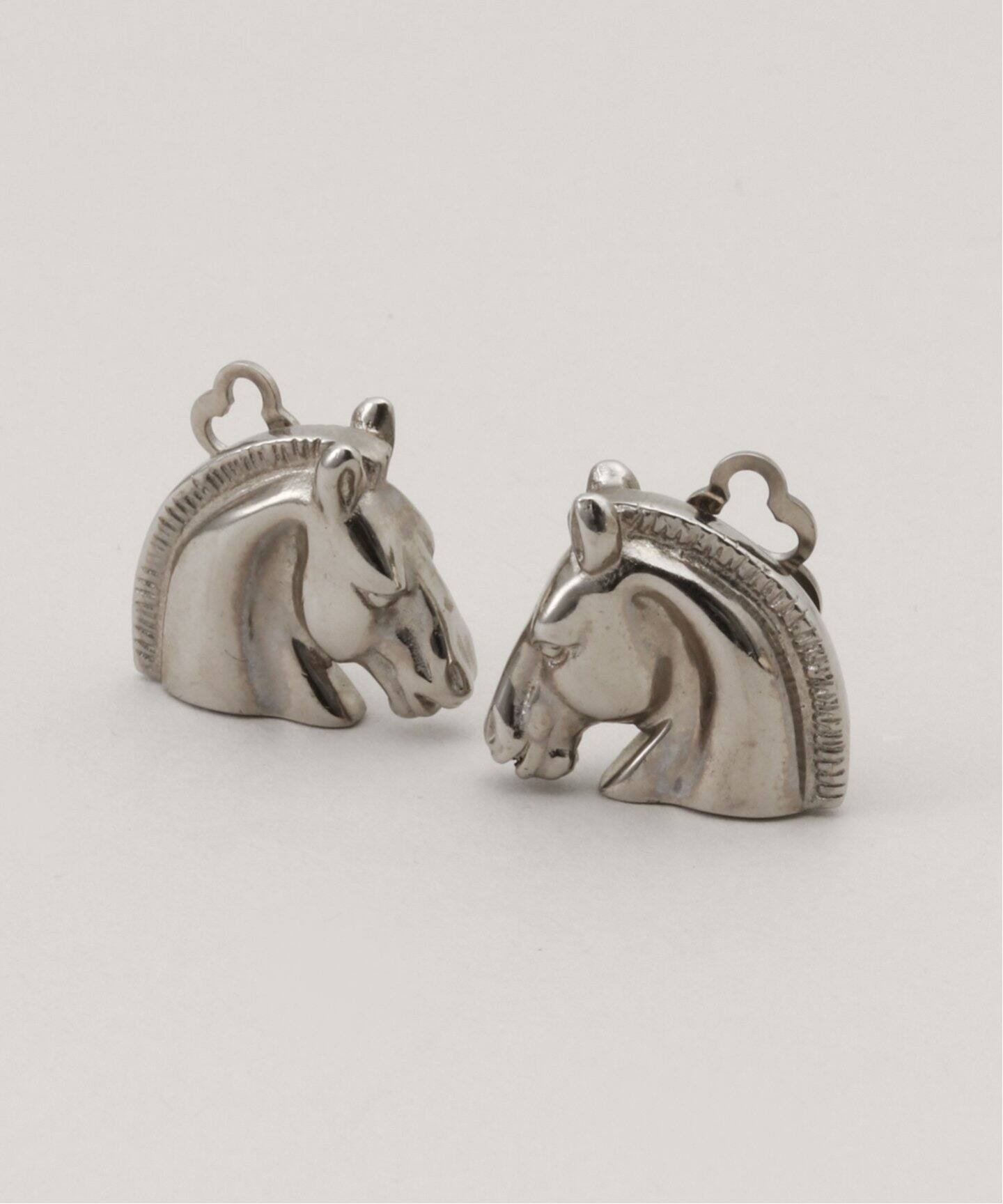 VINTAGE HERMES/エルメス】Horse Earring(両耳)（イヤリング  