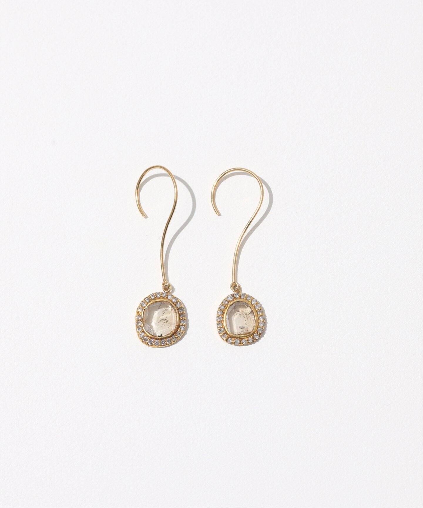 メレ付きスライスダイヤピアスK18(両耳)（ピアス（両耳用））｜Lilas 