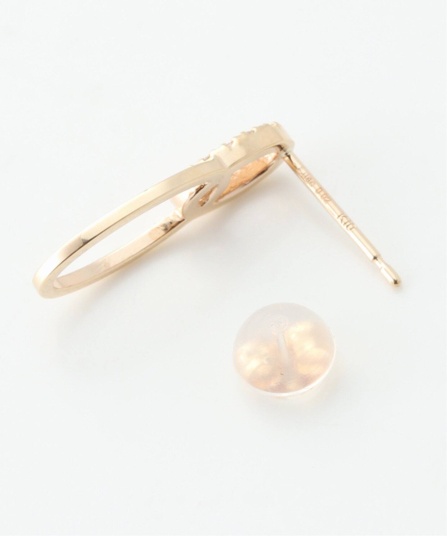 ダイヤダブルサークルモチーフピアス K10（両耳）（ピアス（両耳用 